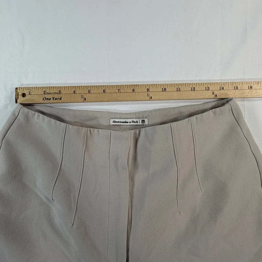 Abercrombie & Fitch Womens 30L Beige High Rise Tailored Trousers Slim Leg Pants
